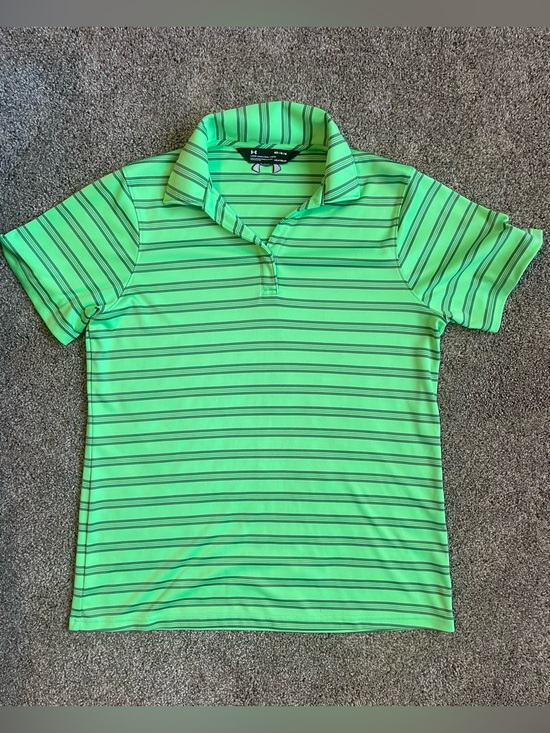 Under Armour Tops - Under Armour Heat Gear Green/Gray Women’s Polo Size Medium